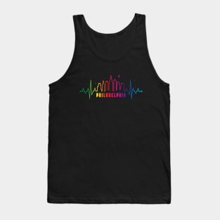 Philadelphia Philly Philly Pride City Skyline EKG Heartbeat Tank Top